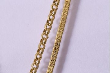 ヴィンテージアクセサリー　シンプルで上品なチェーンのブローチ(ピンブローチ、ビンテージ)(R-042918)