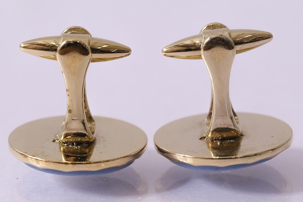 中古　Wedgewood by Stratton　ウェッジウッド　ストラットン　ジャスパー　帆船モチーフのカフス(アクセサリー)(R-042929)
