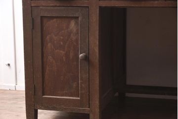 レトロ家具　ナラ材　木のぬくもり溢れる両袖机(ワークデスク、在宅ワーク、在宅用)(R-042932)