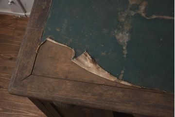 レトロ家具　ナラ材　木のぬくもり溢れる両袖机(ワークデスク、在宅ワーク、在宅用)(R-042932)