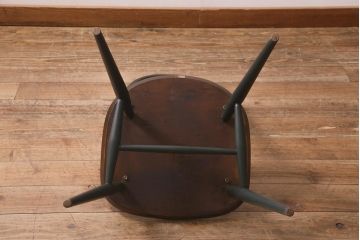 ヴィンテージ家具　ERCOL(アーコール)　ペイント　ダークグリーンがおしゃれなバイカラーのクエーカーチェア(ダイニングチェア、椅子、ビンテージ)(R-042942)