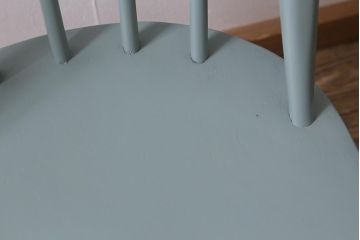 ヴィンテージ家具　ERCOL(アーコール)　淡いグリーンのペイントがおしゃれなクエーカーチェア(ダイニングチェア、椅子、ビンテージ)(R-042944)