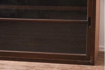 レトロ家具　シンプルなデザインが魅力のローボード(収納棚、戸棚、キャビネット)(R-042950)