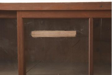 アンティーク家具　ヒノキ材　シンプルなガラス戸棚(サイドボード、キャビネット、収納棚)(R-042952)
