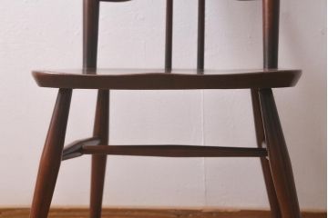 ヴィンテージ家具　イギリスビンテージ　ERCOL(アーコール)　希少!洗練されたデザインのラダーバックチェア(ダイニングチェア、椅子)(R-042957)