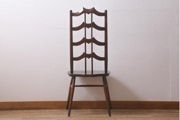 ヴィンテージ家具　イギリスビンテージ　ERCOL(アーコール)　希少!洗練されたデザインのラダーバックチェア(ダイニングチェア、椅子)(R-042958)