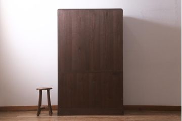 中古　伝統工芸品　頓所芳男　衣装盆付き　牡丹の前飾りが素敵な重ね加茂総桐箪笥(総桐たんす、和タンス、衣装箪笥、着物箪笥)(定価約120万円)(R-042959)