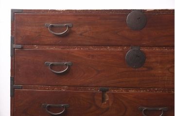 アンティーク家具　和製アンティーク　昭和初期　前面ケヤキ材　ゆとりある奥行きがうれしい和箪笥(衣装箪笥)(R-042960)