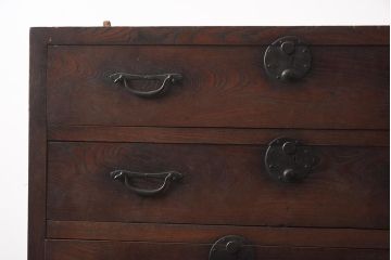 アンティーク家具　明治期　前面欅(ケヤキ)材　味わい漂う衣装箪笥(時代箪笥、収納箪笥、チェスト、引き出し)(R-042962)
