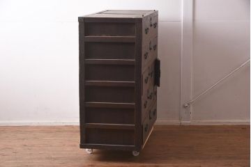 アンティーク家具　明治期　前面欅(ケヤキ)材　味わい漂う衣装箪笥(時代箪笥、収納箪笥、チェスト、引き出し)(R-042962)