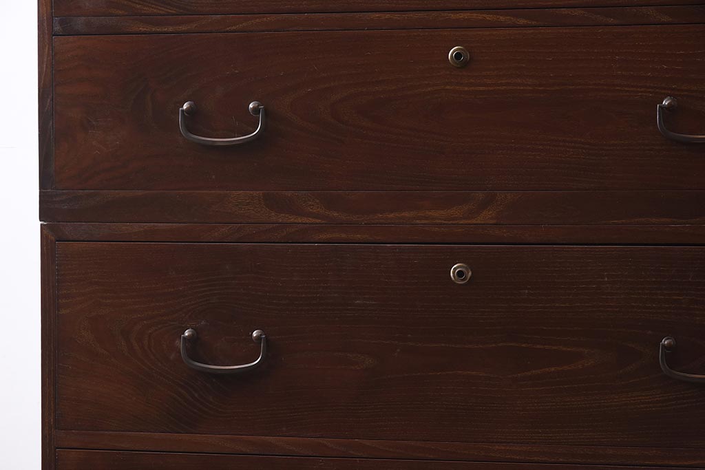 和製アンティーク　昭和中期　三方桑材　桐材　高級品!和モダンな雰囲気づくりにおすすめの重ね箪笥(和箪笥、衣装箪笥)(R-042965)