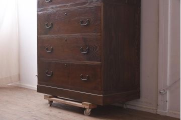 和製アンティーク　昭和中期　三方桑材　桐材　高級品!和モダンな雰囲気づくりにおすすめの重ね箪笥(和箪笥、衣装箪笥)(R-042965)