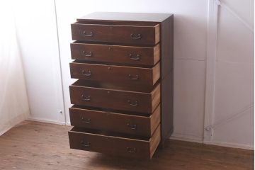 和製アンティーク　昭和中期　三方桑材　桐材　高級品!和モダンな雰囲気づくりにおすすめの重ね箪笥(和箪笥、衣装箪笥)(R-042965)