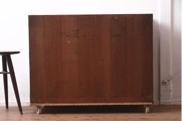 アンティーク家具　和製アンティーク　大正昭和初期　ヒノキ材　三段　和の風格漂う衣装箪笥(和箪笥)(R-042967)