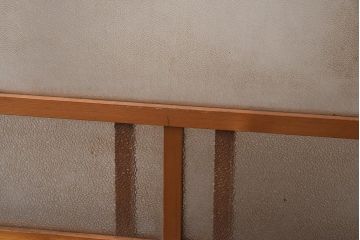 ビンテージ建具　上手物!　腰板栗材　レトロなガラス戸2枚セット(引き戸)(R-042971)