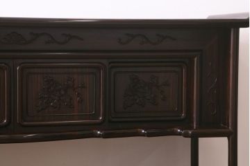 ビンテージ家具　伝統民芸　黒檀材　珍しい六尺サイズの茶棚(飾り棚、戸棚、ヴィンテージ)(R-042976)