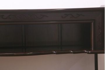 ビンテージ家具　伝統民芸　黒檀材　珍しい六尺サイズの茶棚(飾り棚、戸棚、ヴィンテージ)(R-042976)