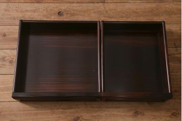 ビンテージ家具　伝統民芸　黒檀材　珍しい六尺サイズの茶棚(飾り棚、戸棚、ヴィンテージ)(R-042976)