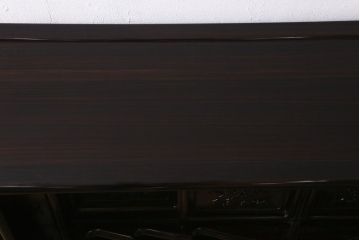 ビンテージ家具　伝統民芸　黒檀材　珍しい六尺サイズの茶棚(飾り棚、戸棚、ヴィンテージ)(R-042976)