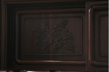 ビンテージ家具　伝統民芸　黒檀材　珍しい六尺サイズの茶棚(飾り棚、戸棚、ヴィンテージ)(R-042976)