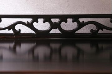 ビンテージ家具　伝統民芸　黒檀材　珍しい六尺サイズの茶棚(飾り棚、戸棚、ヴィンテージ)(R-042976)