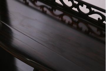 ビンテージ家具　伝統民芸　黒檀材　珍しい六尺サイズの茶棚(飾り棚、戸棚、ヴィンテージ)(R-042976)