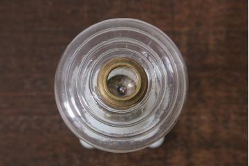 アンティーク雑貨　大正期　外箱(台)付き　ミルクガラスのオイルランプ(灯油ランプ)(R-042978)