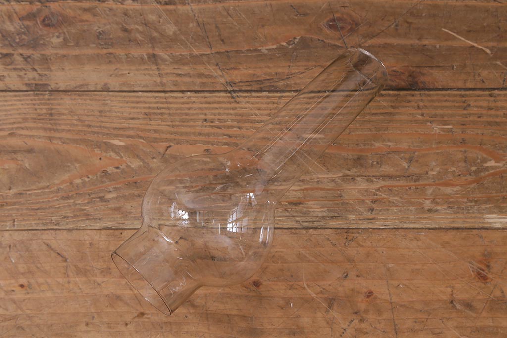 アンティーク雑貨　昭和初期　金属製のボディがおしゃれなオイルランプ(灯油ランプ)(R-042981)