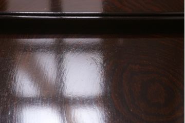 アンティーク雑貨　総ケヤキ材　杢目と漆塗りが美しいお膳5客セット(お盆)(R-042983)