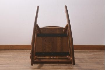 ビンテージ家具　飛騨産業　WINDSOR　ビンテージキツツキ　シンプルなホワイトオーク材製のロッキングチェア(アームチェア)(R-042988)