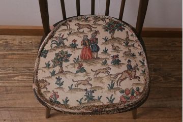 ヴィンテージ家具　ERCOL(アーコール)　クッション付き　カントリースタイルにも合うクエーカーチェア(椅子、ビンテージ)(R-042990)