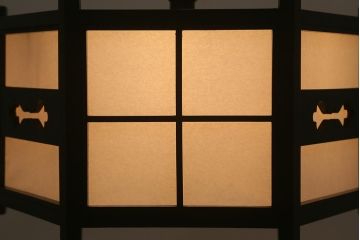 ビンテージ照明　松本民芸家具　絶版品　B型六角アンドン　希少な吊り下げ照明(天井照明、シェード)(R-043002)