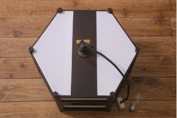 ビンテージ照明　松本民芸家具　絶版品　B型六角アンドン　希少な吊り下げ照明(天井照明、シェード)(R-043002)