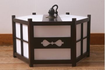 ビンテージ照明　松本民芸家具　絶版品　B型六角アンドン　希少な吊り下げ照明(天井照明、シェード)(R-043002)