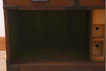 アンティーク家具　明治大正期　ヒノキ材　隠し付き　上品な佇まいが魅力の関西帳場箪笥(時代箪笥、収納棚)(R-043004)