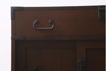 アンティーク家具　明治大正期　ヒノキ材　隠し付き　上品な佇まいが魅力の関西帳場箪笥(時代箪笥、収納棚)(R-043004)