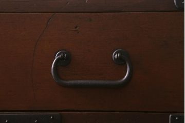 アンティーク家具　明治大正期　ヒノキ材　隠し付き　上品な佇まいが魅力の関西帳場箪笥(時代箪笥、収納棚)(R-043004)