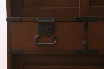 アンティーク家具　明治大正期　ヒノキ材　隠し付き　上品な佇まいが魅力の関西帳場箪笥(時代箪笥、収納棚)(R-043004)