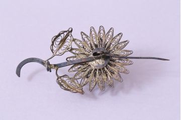 ヴィンテージアクセサリー　レトロモダンな花のビンテージブローチ(R-043008)