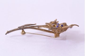 ヴィンテージアクセサリー　シルバー　835　レトロシックな花モチーフのブローチ(ビンテージ)(R-043009)