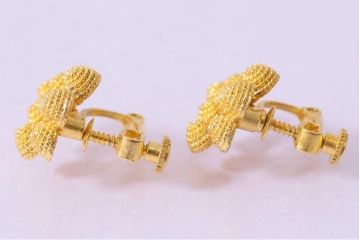 ビンテージアクセサリー　和製　統一感のあるデザインのアクセサリー2点(ネックレス・イヤリング)(R-043019)