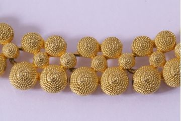 ビンテージアクセサリー　和製　統一感のあるデザインのアクセサリー2点(ネックレス・イヤリング)(R-043019)