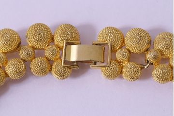 ビンテージアクセサリー　和製　統一感のあるデザインのアクセサリー2点(ネックレス・イヤリング)(R-043019)