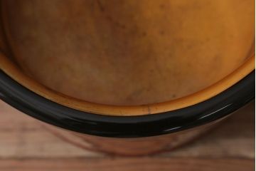 昭和初期　根来塗　高級感あふれる色使いの火鉢一対・箱付き(手焙り、漆塗り)(R-043020)