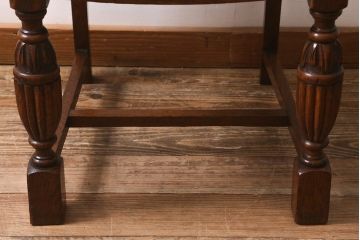 アンティーク家具　イギリスアンティーク　オーク材　バルボスレッグのダイニングチェア(椅子)(R-043024)