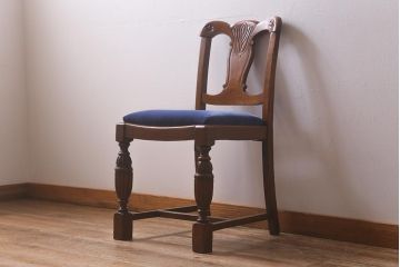 アンティーク家具　イギリスアンティーク　オーク材　バルボスレッグのダイニングチェア(椅子)(R-043024)