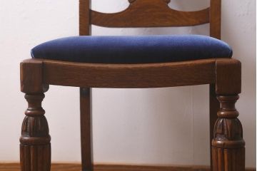 アンティーク家具　イギリスアンティーク　オーク材　バルボスレッグのダイニングチェア(椅子)(R-043025)