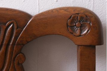 アンティーク家具　イギリスアンティーク　オーク材　バルボスレッグのダイニングチェア(椅子)(R-043027)