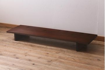 アンティーク家具　カツラ材一枚板　大正昭和初期のシンプルな裁ち板(ローテーブル、作業台、飾り台、陳列台)(R-043033)
