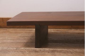 アンティーク家具　カツラ材一枚板　大正昭和初期のシンプルな裁ち板(ローテーブル、作業台、飾り台、陳列台)(R-043033)